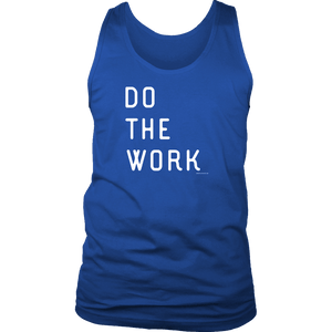 Do The Work | Mens | White Print T-shirt District Mens Tank Royal Blue S