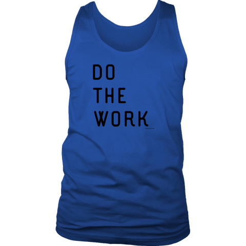 Image of Do The Work | Mens | Black Print T-shirt District Mens Tank Royal Blue S