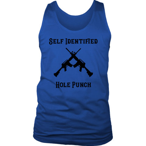 Image of Self Identified Hole Punch T-shirt District Mens Tank Royal Blue S