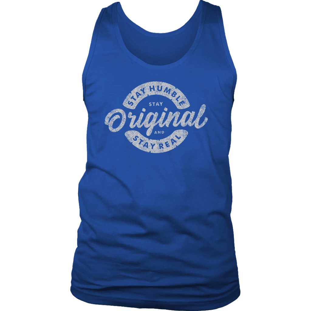 Stay Real, Stay Original Mens Shirts T-shirt District Mens Tank Royal Blue S