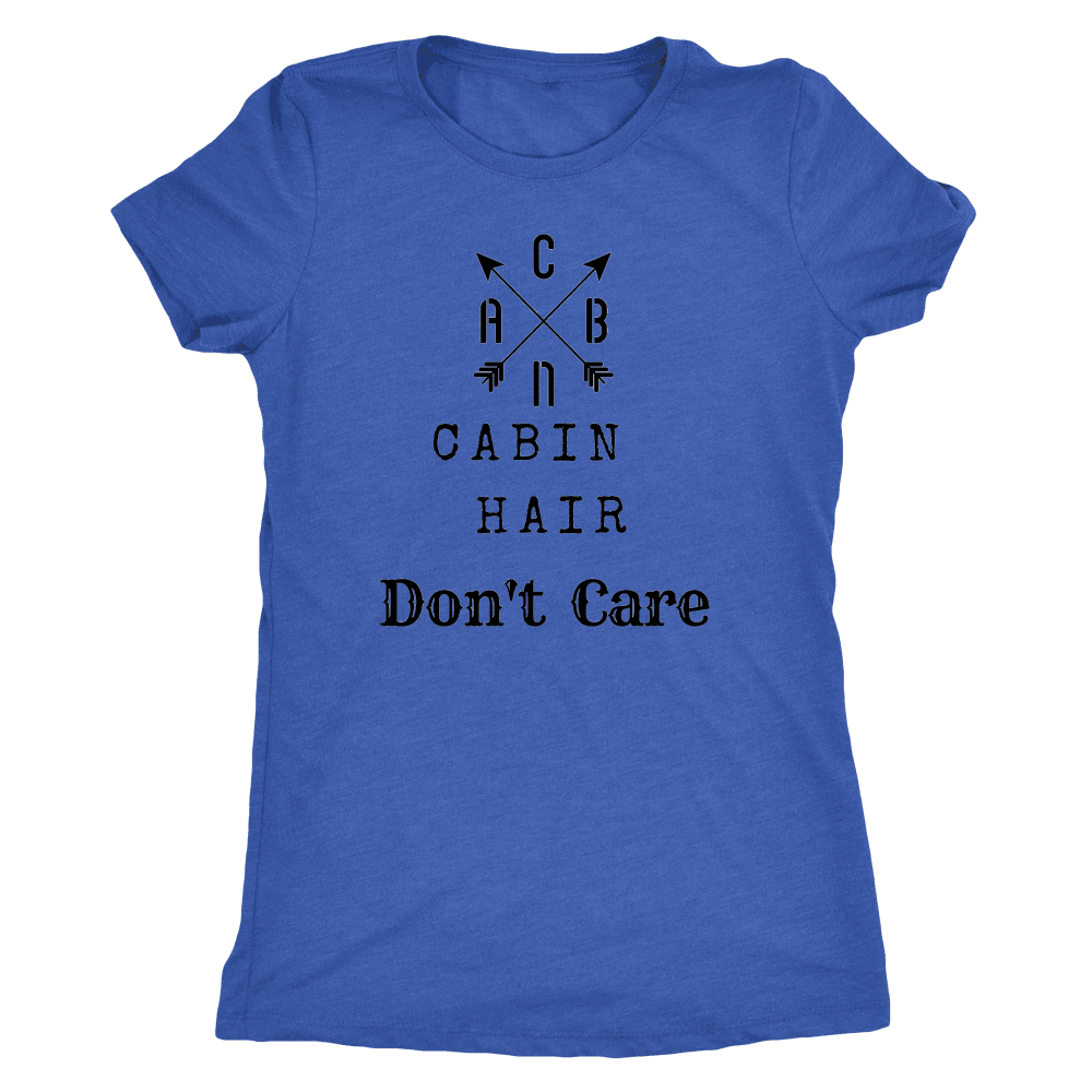 CABN, Cabin Hair, Don't Care T-shirt Next Level Womens Triblend Vintage Royal S