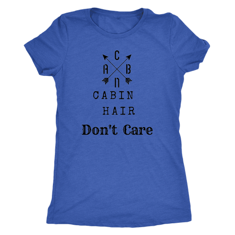 Image of CABN, Cabin Hair, Don't Care T-shirt Next Level Womens Triblend Vintage Royal S