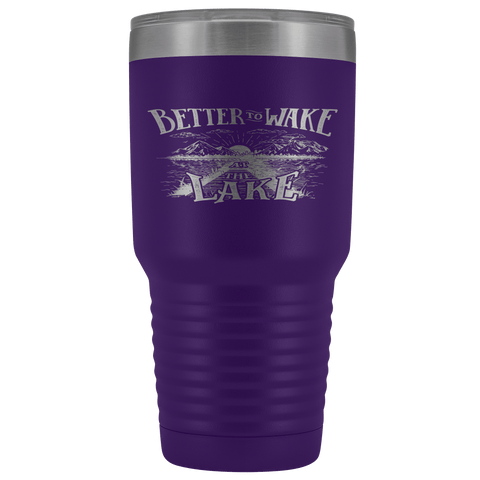 Image of Better to Wake at the Lake | 30oz Tumbler Tumblers Purple 