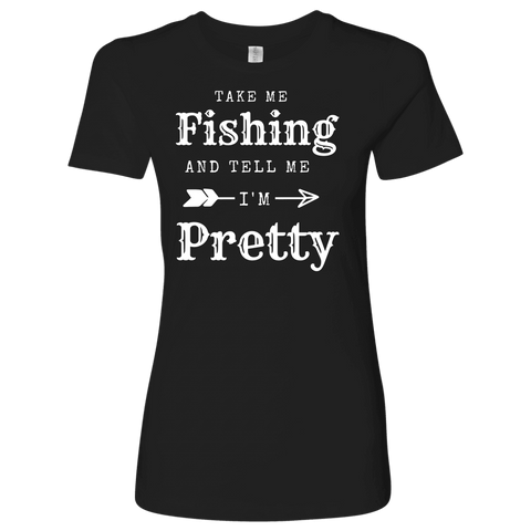 Image of Take Me Fishing T-shirt Next Level Womens Shirt Black S