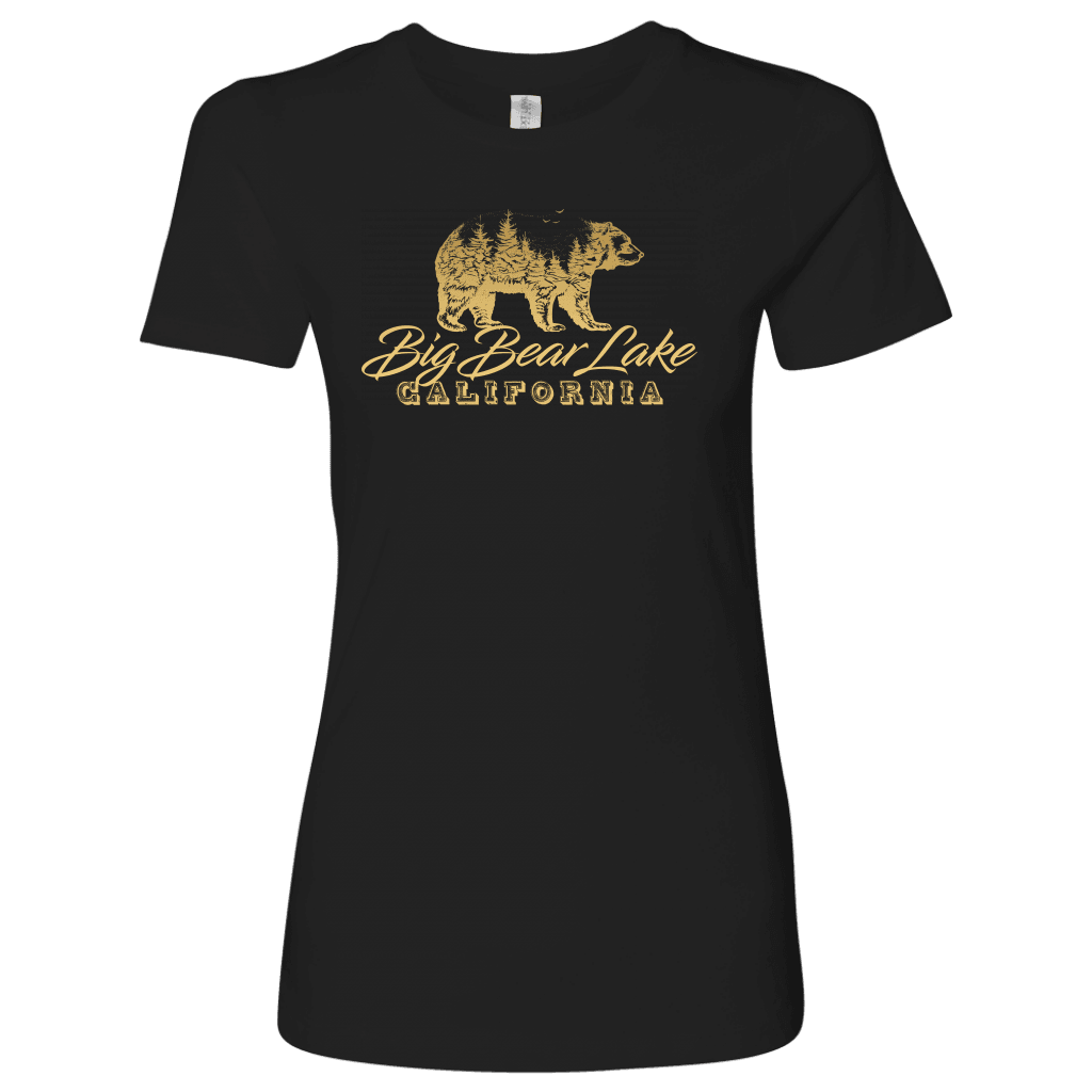 Big Bear Lake California V.2, Womens, Gold T-shirt Next Level Womens Shirt Black S