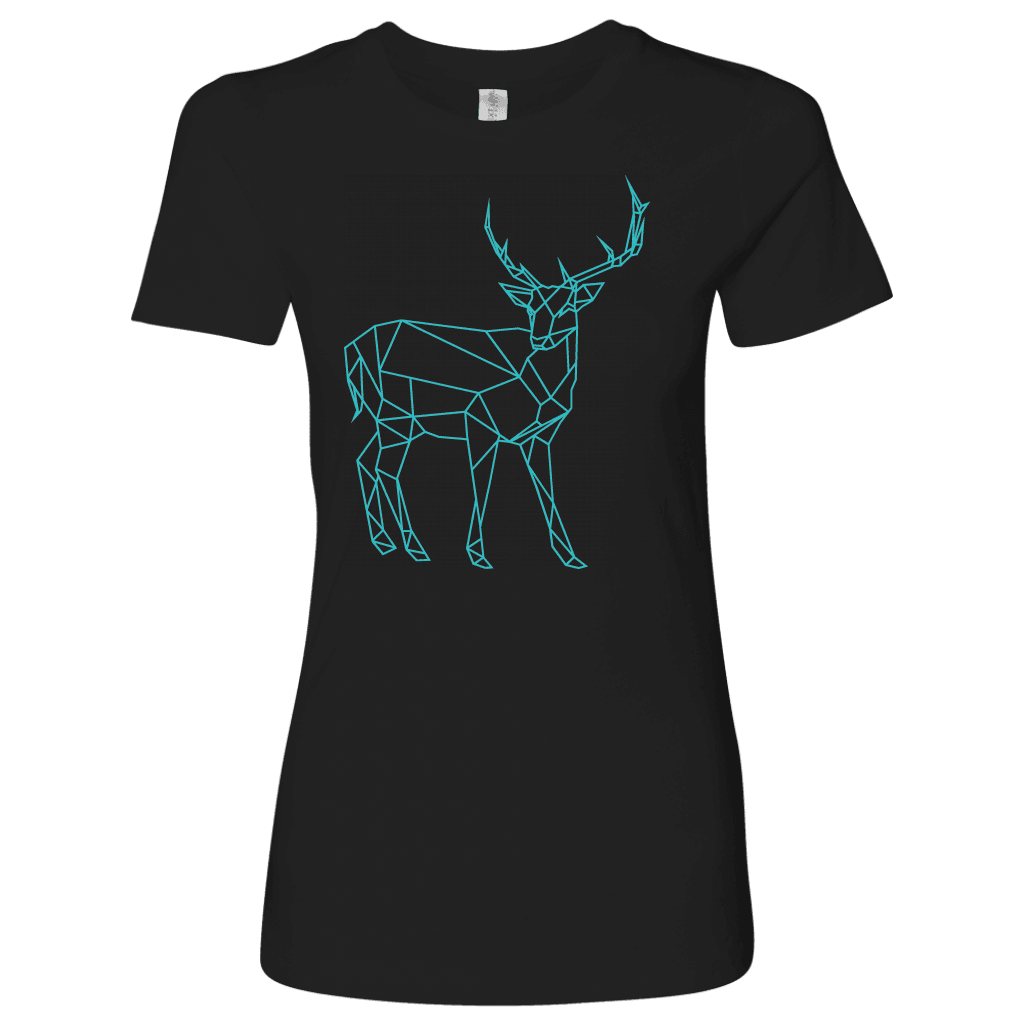 Geometric Deer Womens Shirt T-shirt Next Level Womens Shirt Black S
