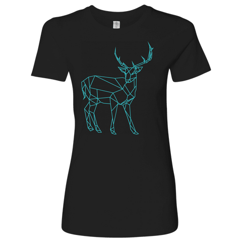 Image of Geometric Deer Womens Shirt T-shirt Next Level Womens Shirt Black S