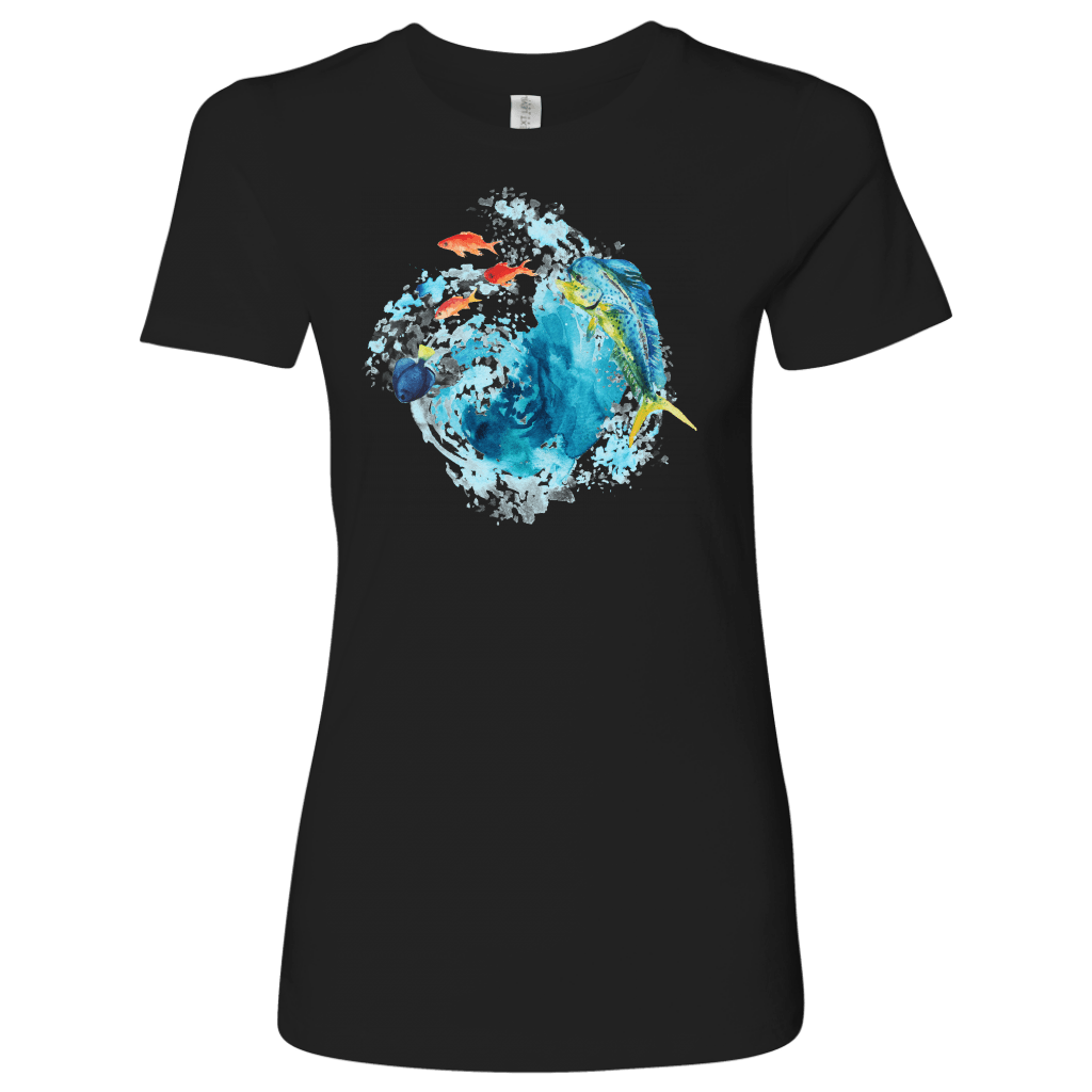 Dorado Fish T-shirt Next Level Womens Shirt Black S