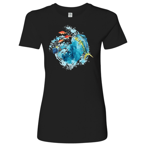 Image of Dorado Fish T-shirt Next Level Womens Shirt Black S