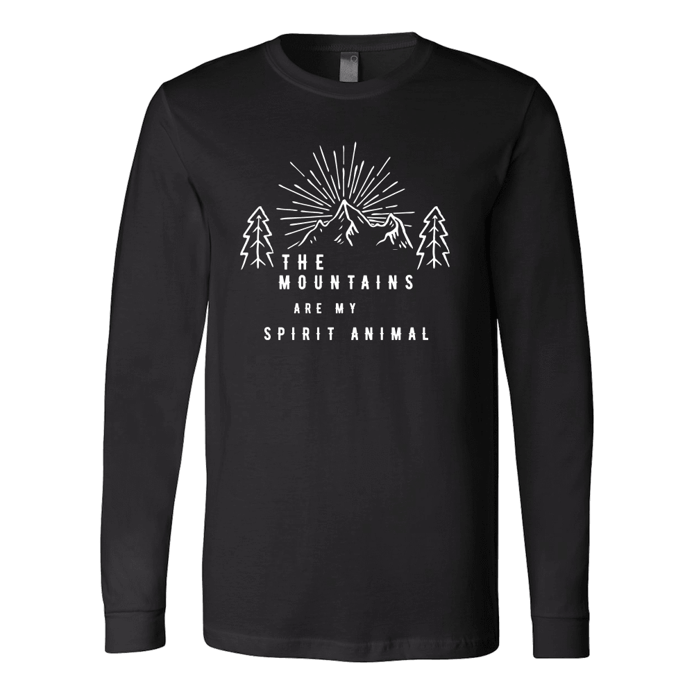 Mountains Spirit T Shirt 1 T-shirt Canvas Long Sleeve Shirt Black S