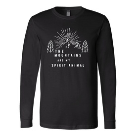 Mountains Spirit T Shirt 1 T-shirt Canvas Long Sleeve Shirt Black S