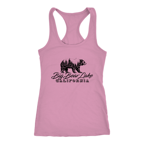 Image of Big Bear Lake California V.2, Womens, Black T-shirt Next Level Racerback Tank Lilac XS