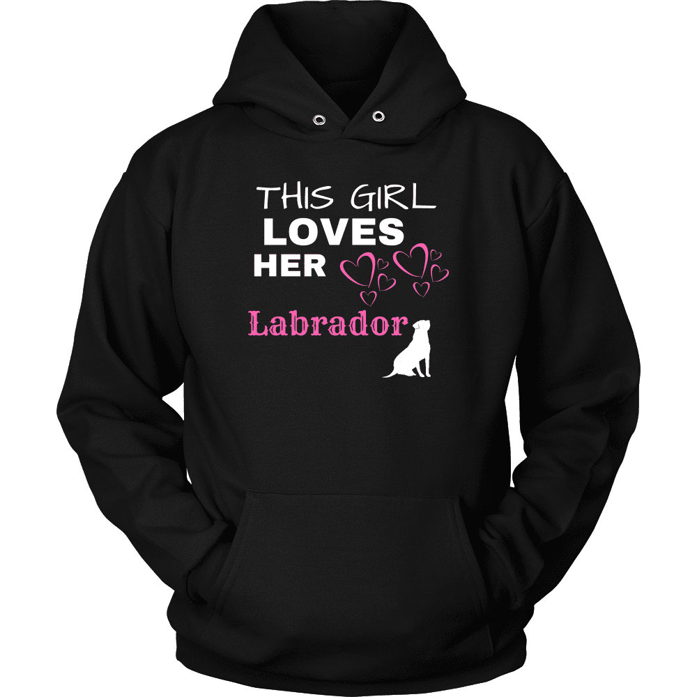 This Girl Loves Her Lab T-shirt Unisex Hoodie Black S