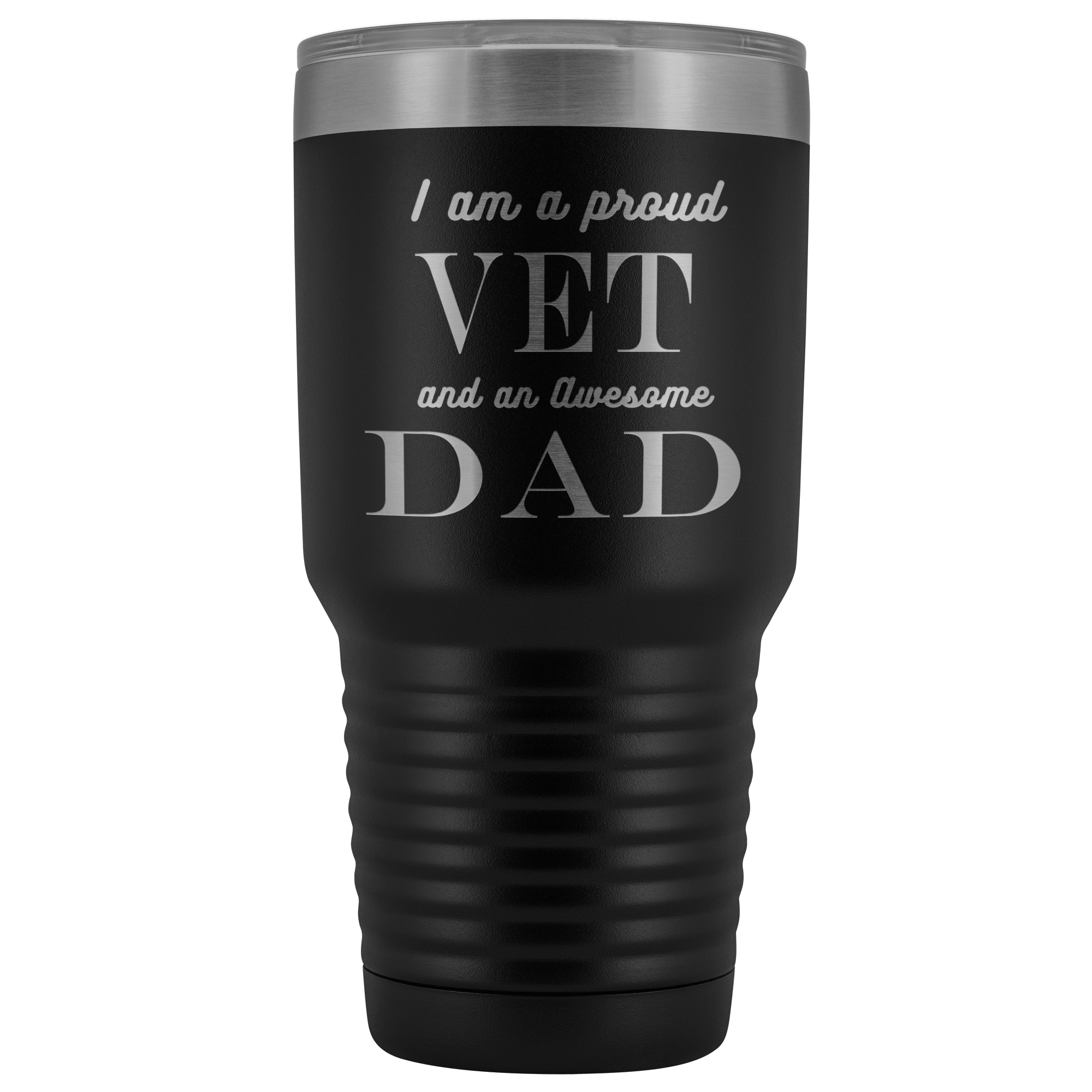Proud Vet, Awesome Dad Tumblers Black 