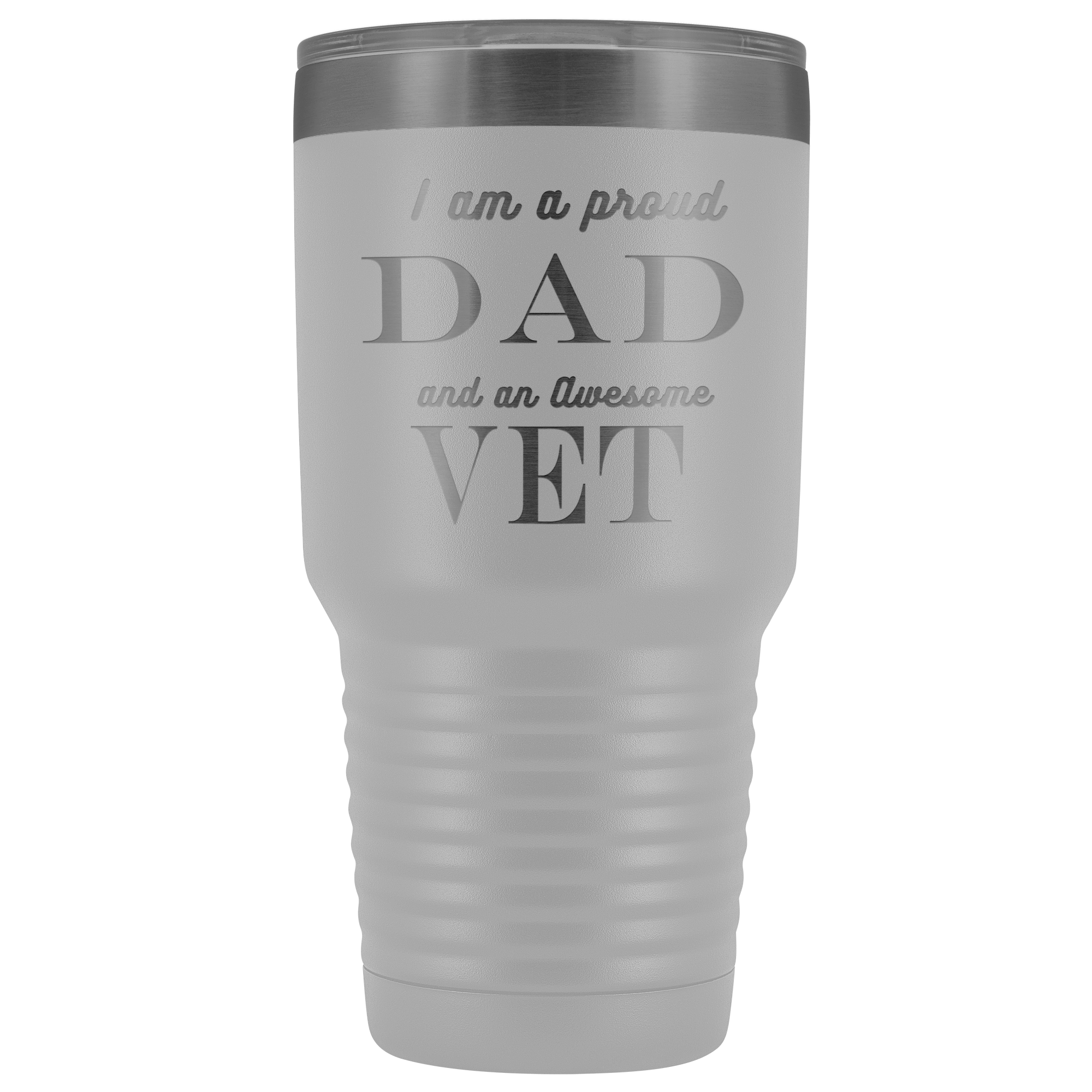 Proud Dad, Awesome Vet Tumblers White 