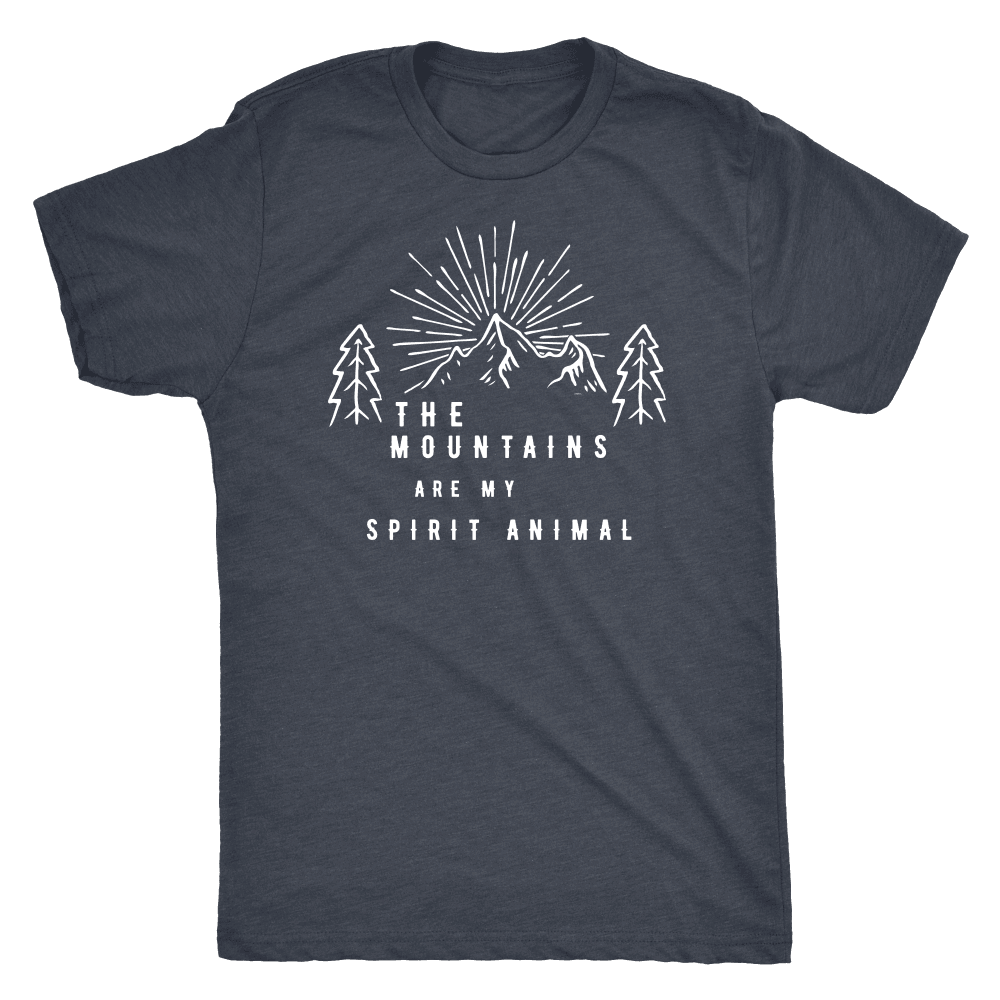 Mountains Spirit T Shirt 1 T-shirt Next Level Mens Triblend Vintage Navy S