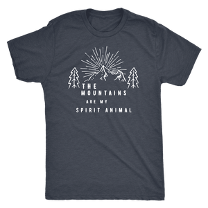 Mountains Spirit T Shirt 1 T-shirt Next Level Mens Triblend Vintage Navy S