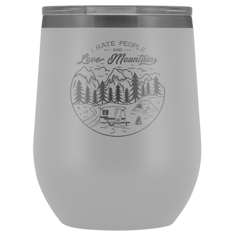 Image of Love The Mountains | Wine Tumbler Wine Tumbler White 