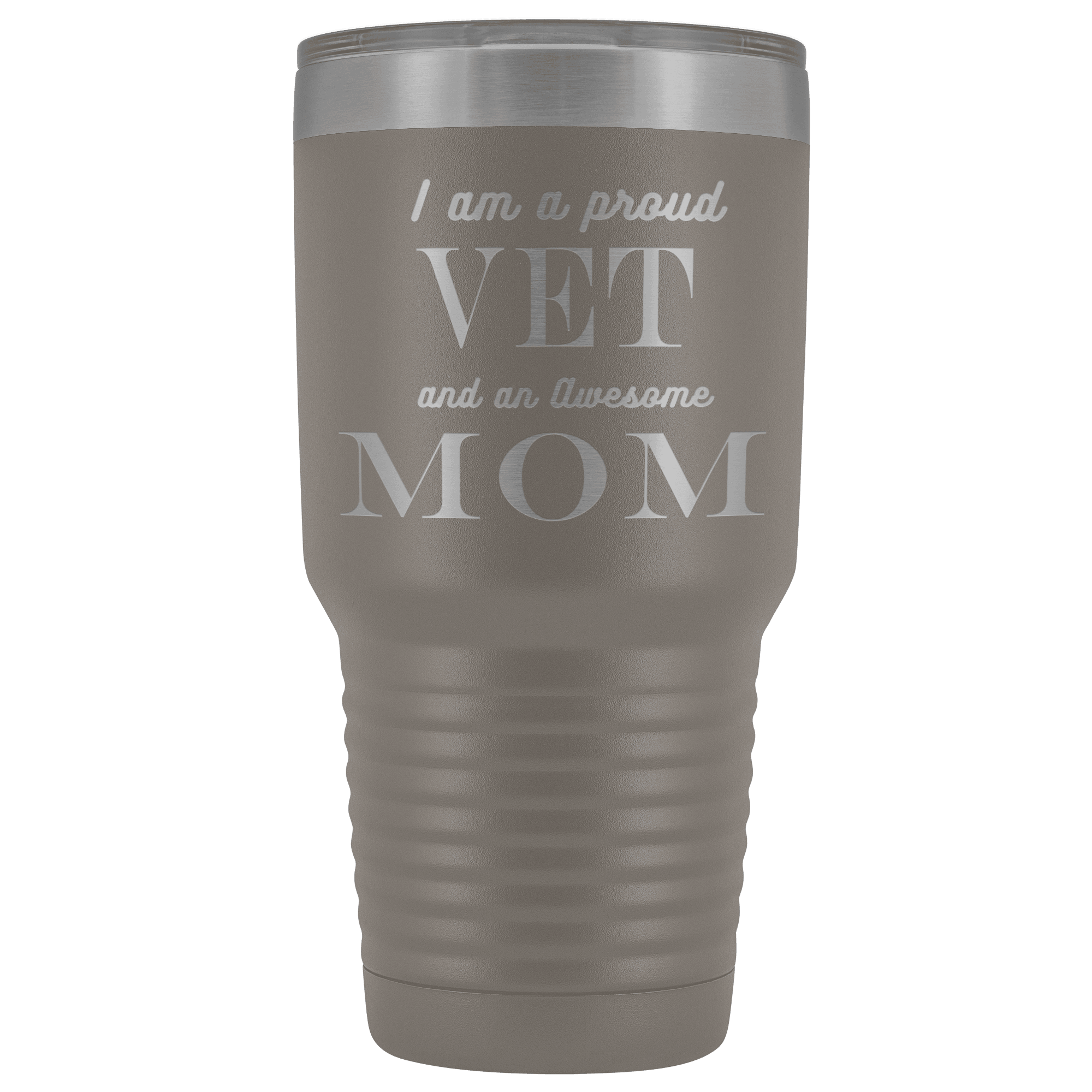 Proud Vet, Awesome Mom Tumblers Pewter 