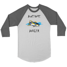 You're An Awesome Angler | V.2 Chiller T-shirt Canvas Unisex 3/4 Raglan White/Asphalt S