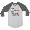 Fear is a LIAR! T-shirt Canvas Unisex 3/4 Raglan White/Asphalt S