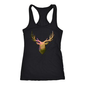 Deer Polygonal 2 T-shirt Next Level Racerback Tank Black XS