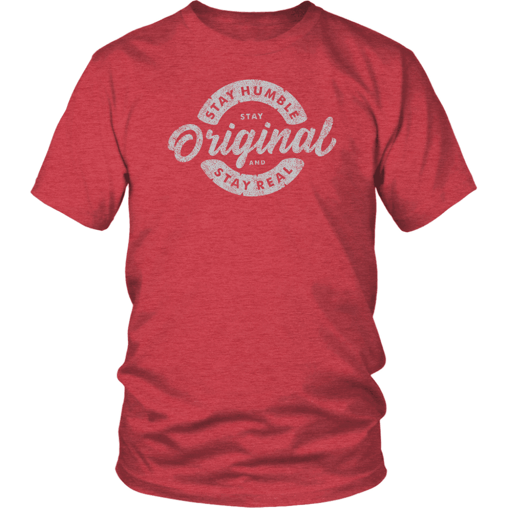 Stay Real, Stay Original Mens Shirts T-shirt District Unisex Shirt Heather Red S