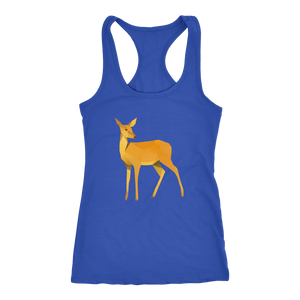 Polygonal Doe T-shirt Next Level Racerback Tank Royal XS