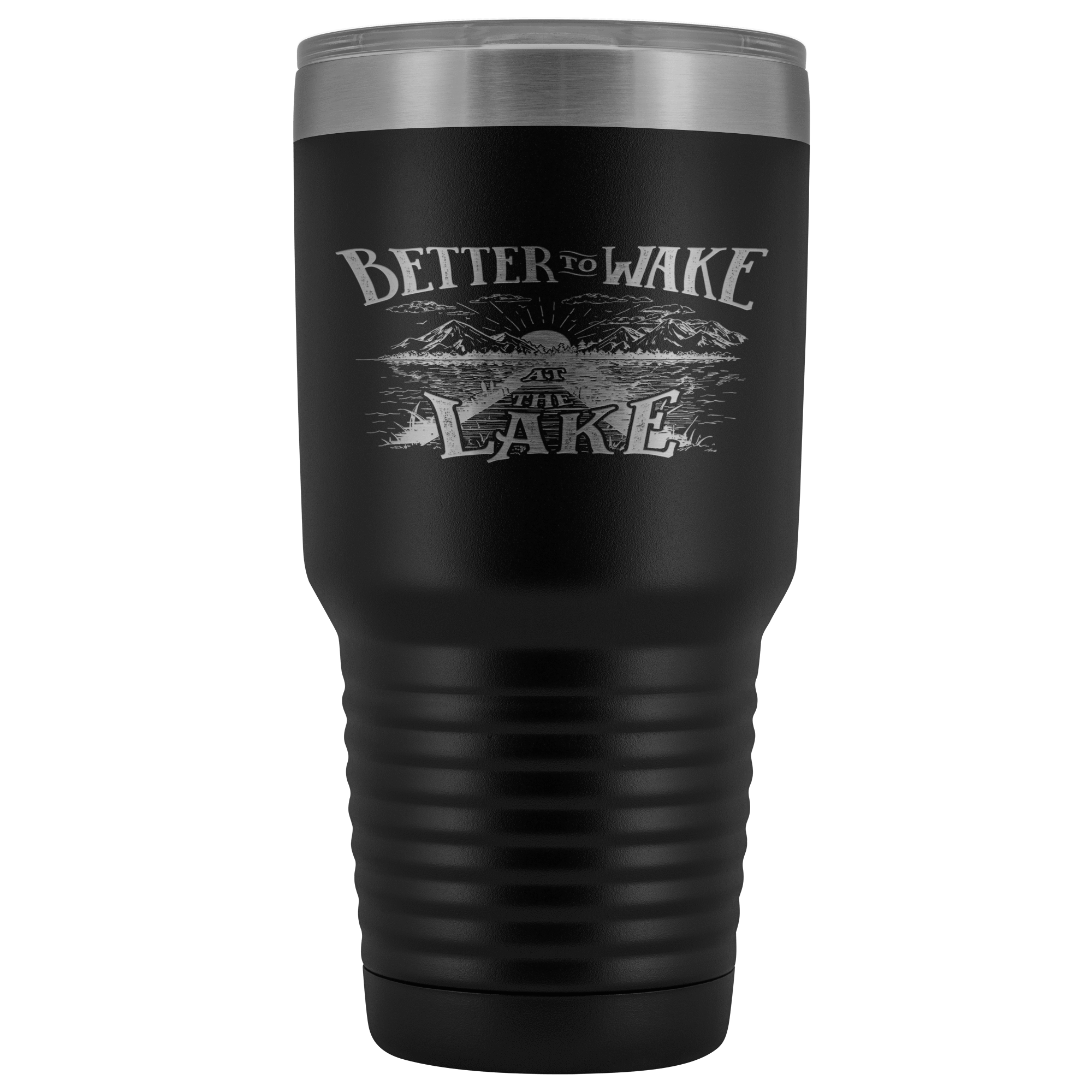 Better to Wake at the Lake | 30oz Tumbler Tumblers Black 