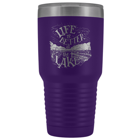 Image of Life is Better at the Lake | 30 oz. tumbler Tumblers Purple 